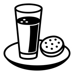 Cookie and milk cup icon vector illustration