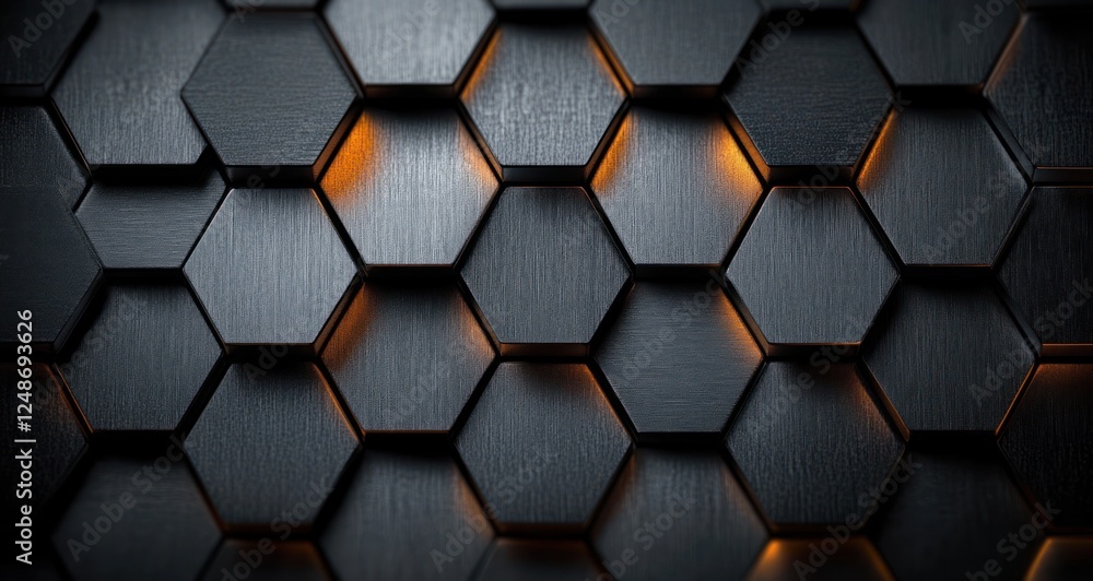 Aufkleber high-resolution metallic hexagonal pattern background with brushed steel texture