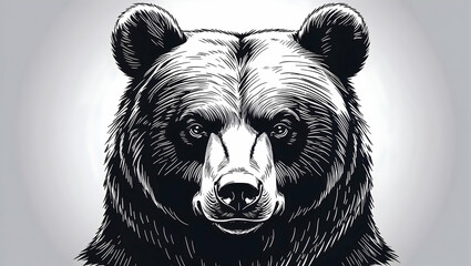 illustration of a bear's head on a white background