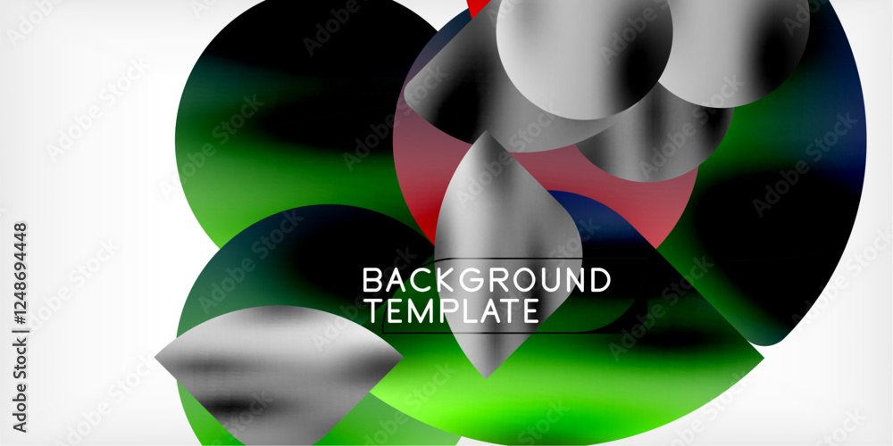 Poster bright circles with shadows abstract background