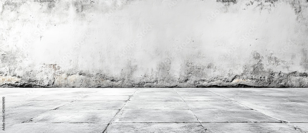 Poster empty white room with smooth floor and textured wall for minimalist interior design or background us