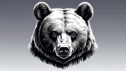 illustration of a bear's head on a white background