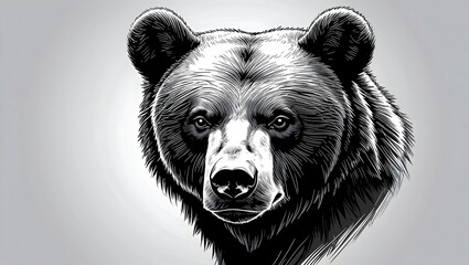 illustration of a bear's head on a white background