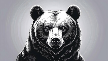 illustration of a bear's head on a white background