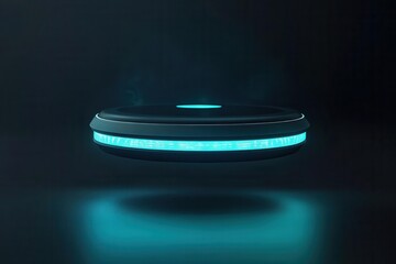 futuristic holographic ai assistant interface floating in dark space, glowing cyan elements, minimal tech aesthetic