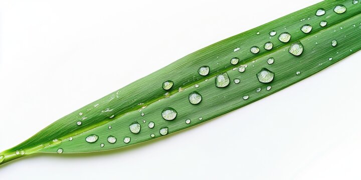 Close-up of a green leaf with water droplets