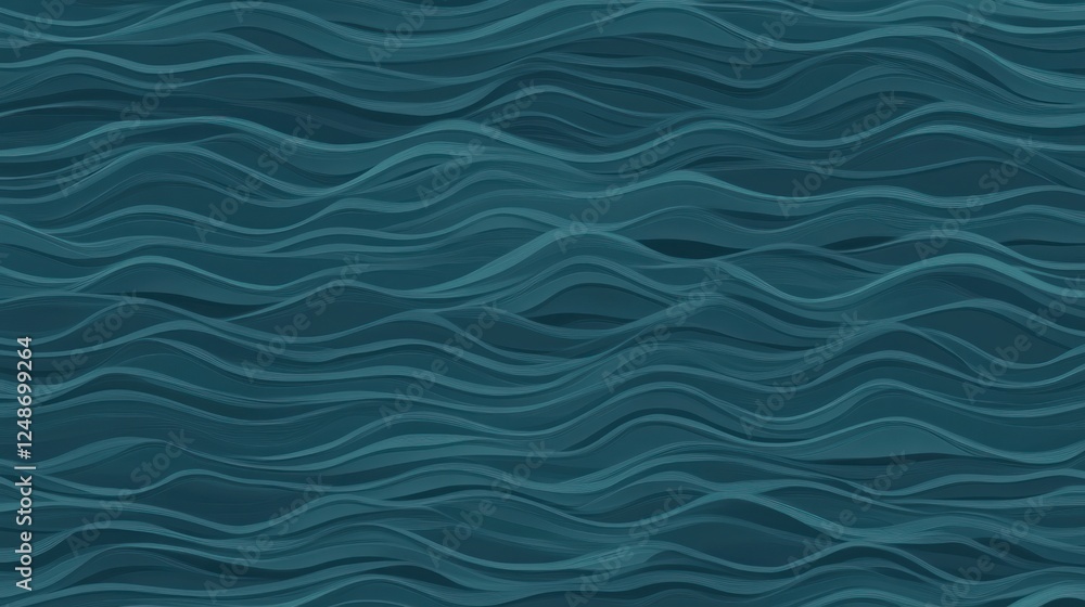 Aufkleber Abstract Wave Patterns in Deep Blue Tones for Modern Design and Background Applications
