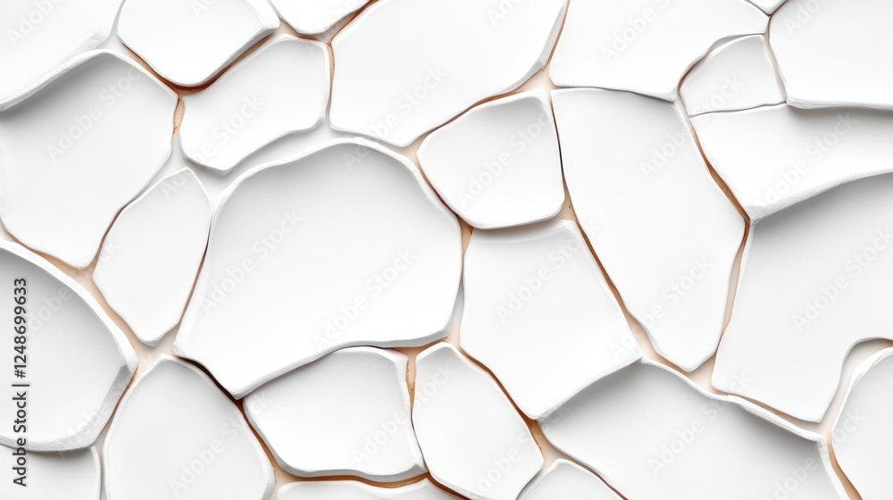 Aufkleber Abstract White Textured Background with Irregular Shapes for Creative Design and Architectural Projects
