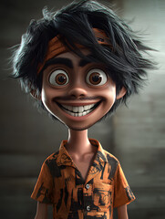 Playful character with vibrant expression