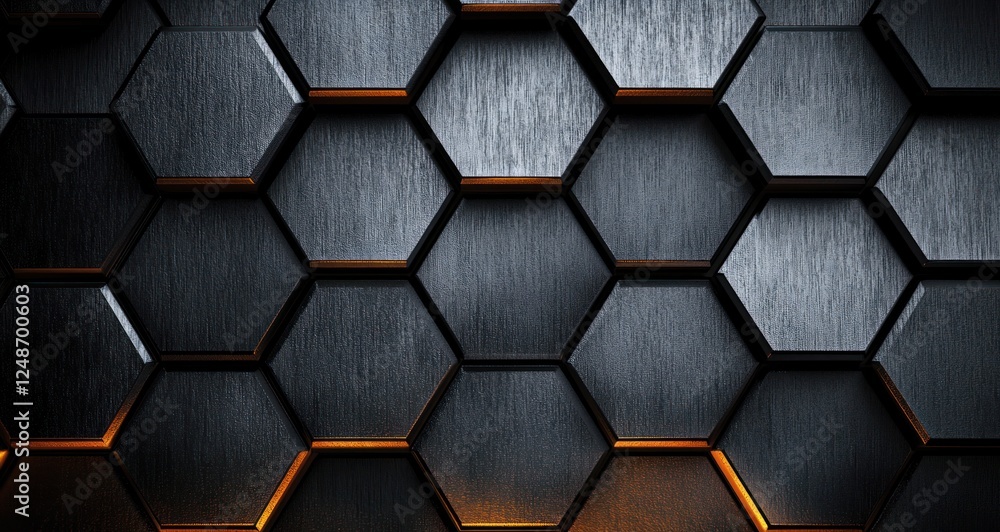 Aufkleber futuristic metallic hexagonal background with brushed steel texture and soft diffused lighting