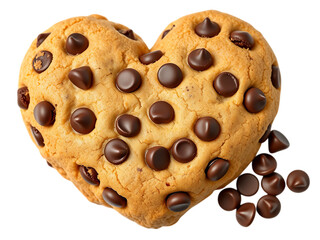 Artisanal Homemade Lovingly Baked Chocolate Cookies Hearts isolated on transparent background 