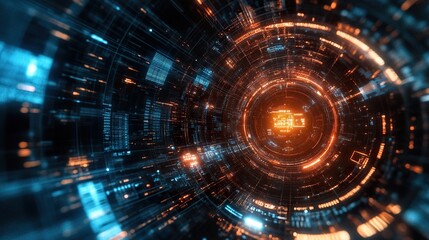 Fototapeta premium Big Data: High-Tech Information Elements 