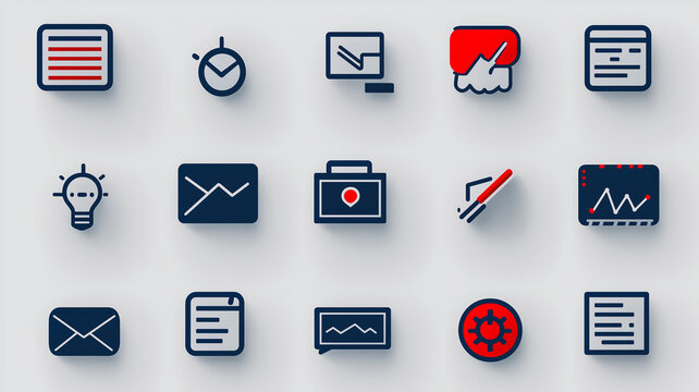a set of 20 colorful line icons on a gray background.