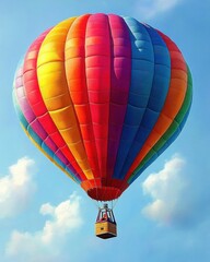 Colorful Hot Air Balloon in Blue Sky Adventure