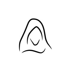 hijab line art icon