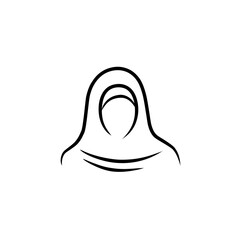hijab line art icon