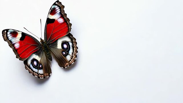 Realistic butterfly on white screen top view. Beautiful butterfly flying isolated on white background.Tawny Coster (Acraea violae) ,Acraea terpsicore, the tawny coster, is a small, Use for graphics 