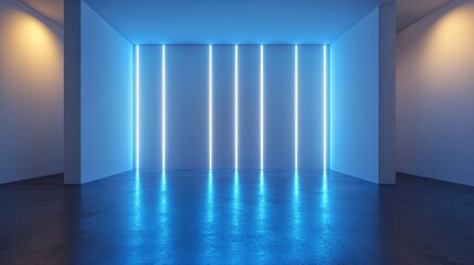 Minimalist White Wall Background with Soft Light Blue Accents and Clean Lines Ideal for Creative and Modern Design Projects