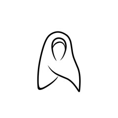 hijab line art icon
