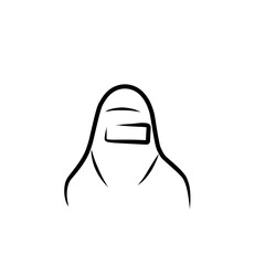 hijab line art icon
