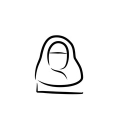 hijab line art icon