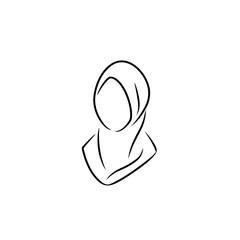 hijab line art icon