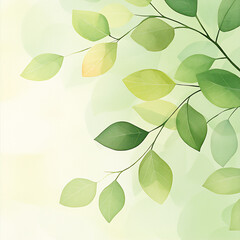  soft green leaves watercolor pattern