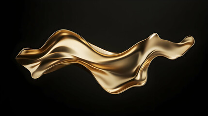 Abstract gold wave, dark background, luxury design