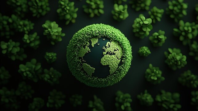 Holographic Earth Over Forest
