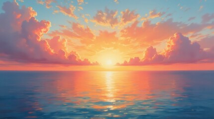 Obraz premium Vibrant Sunset Oil Painting Collage