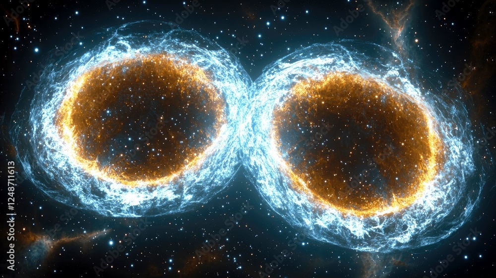 Poster cosmic dance: a mesmerizing exploration of the universe's enigmatic energy and infinite structures. 