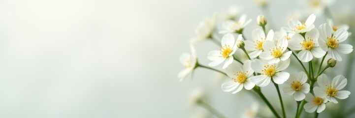 Fototapeta premium Tiny gypsophila flowers, intricate detail, stark white , nature, detail, bloom