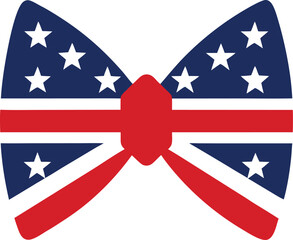 4th of July Bow Silhouette Vector