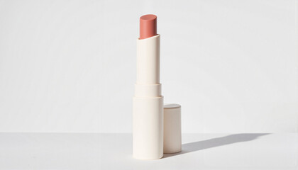 Sleek lip balm tube on minimalist background, product design showcase