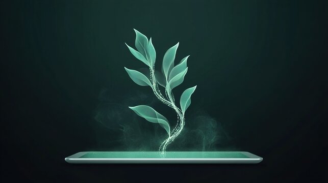 Glowing Digital DNA Helix
