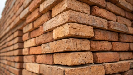 Obraz premium A close shot of the brick stack unevenly shaped bricks interlocked with attention to detail highlighting the craftsmanship and artistry involved in construction.