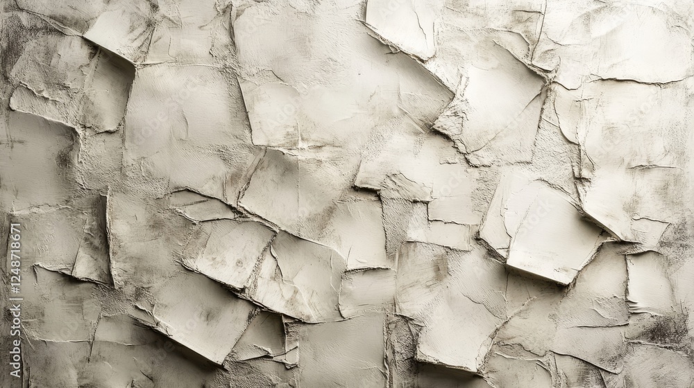 Poster textured wall surface with angular pieces in a neutral color