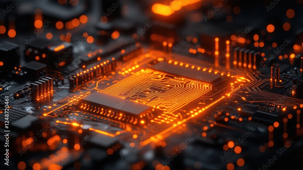 Poster illuminated cpu on circuit board (1)