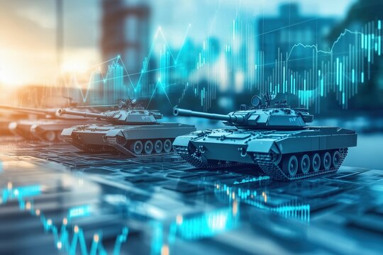 Military tanks representing defense industry and stock market investment