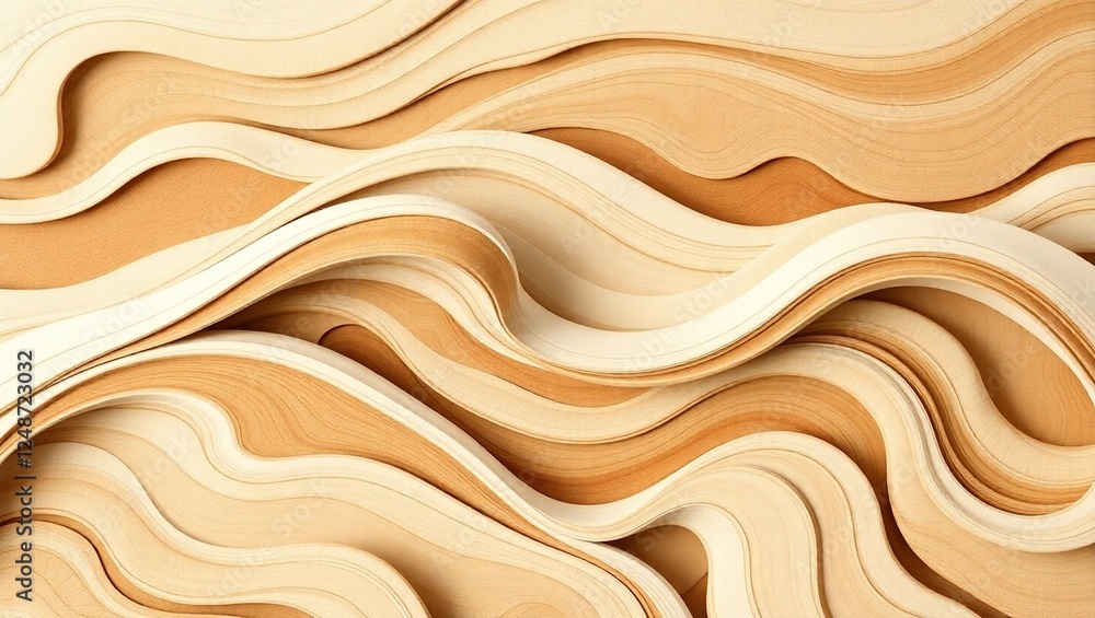 Poster abstract background of wavy lines, 3d rendering, generative ai