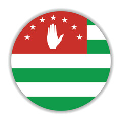 Abkhazia flag. Republic of Abkhazia circle flag. Flag icon. Standard color. Round flag. Computer illustration. Digital illustration. Vector illustration.