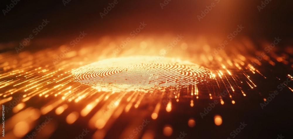 Poster an abstract representation of digital data streams radiating light in warm hues, symbolizing innovat