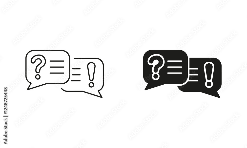 Poster faq symbol. dialog sign. customer support chat pictogram. speech bubble with question mark and excla
