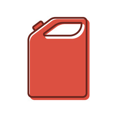 Fuel Can for Eco Diesel or Gas Icon. Canister for Natural Gasoline Pictogram. Container for Organic Liquid Icon. Ecological Petrol Jerrycan. Editable Stroke. Isolated Vector Illustration