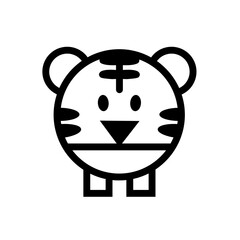 vector illustration of a cartoon tiger