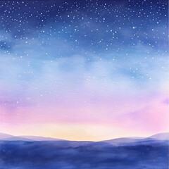 Fototapeta premium starry night sky with shooting stars watercolor