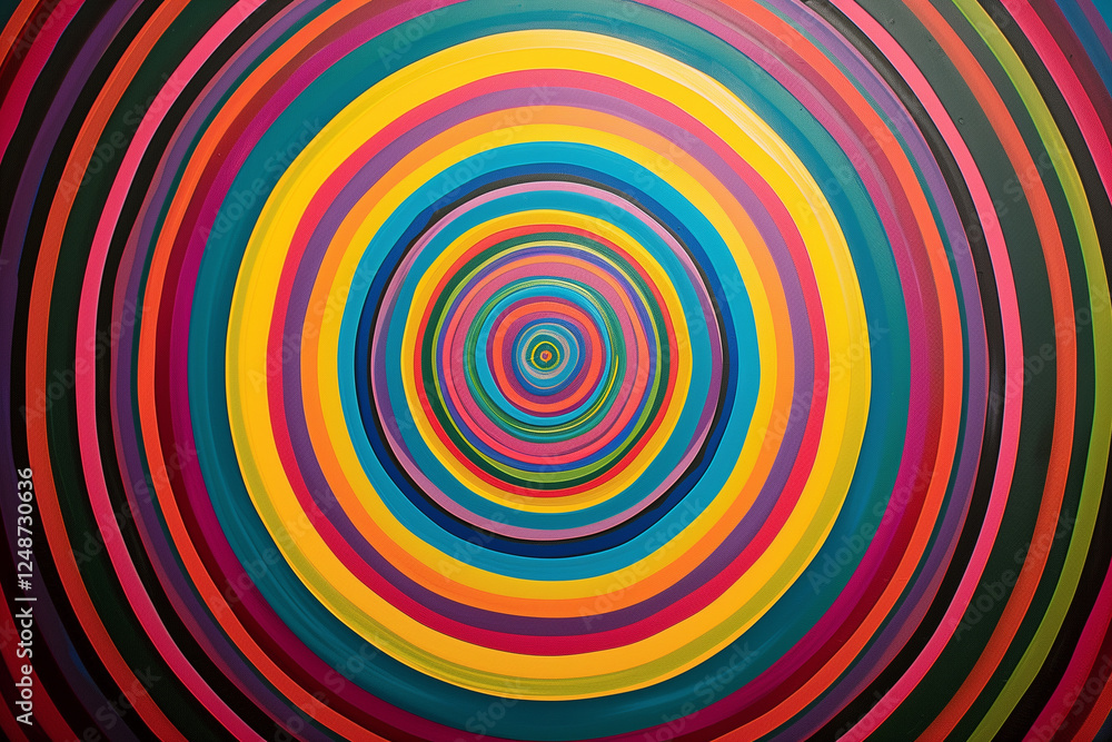 Aufkleber mesmerizing array of multicolored concentric circles, each layer with vivid gradients that create an
