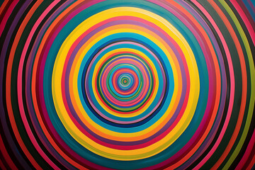 Mesmerizing array of multicolored concentric circles, each layer with vivid gradients that create an illusion of depth and movement.