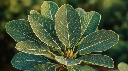 Fototapeta premium Closeup Of Green Leaves With Pattern