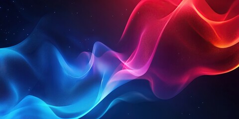 Fototapeta premium Abstract Waves Flowing Dynamically Across a Dark Background, a Vibrant Cosmic Dance of Colors.